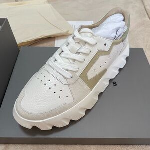 Women's White and Tan Sneakers
